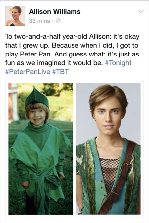 allison williams as peter pan