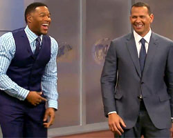 Alex Rodriguez with Michael Strahan