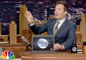 Jimmy Fallon promoting ride on Tonight Show